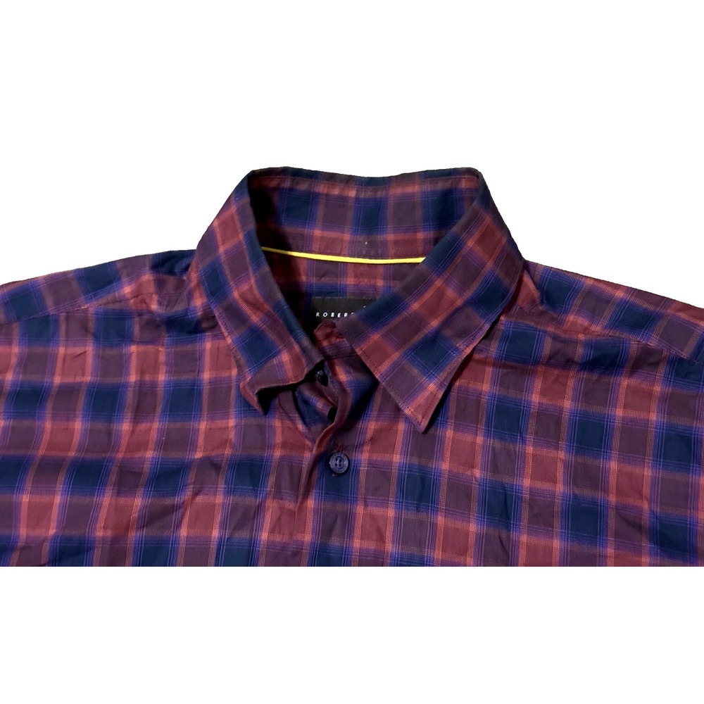 Robert Talbott Classic Button Up Shirt Mens Size M Multicolor Plaid‎ Long Sleeve - Picture 9 of 15